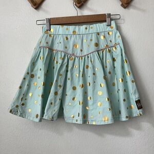 Matilda Jane‎ GILDED GREENS SKIRT sz 10 Gold Foil Dot Mint Twirl Hello Lovely
